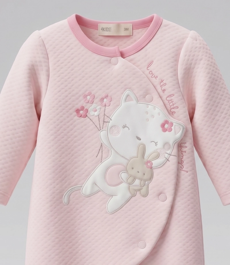 ENTERITO RECIEN NACIDA CON GATO F13201270102 ROSADO 4 KIDS - 4