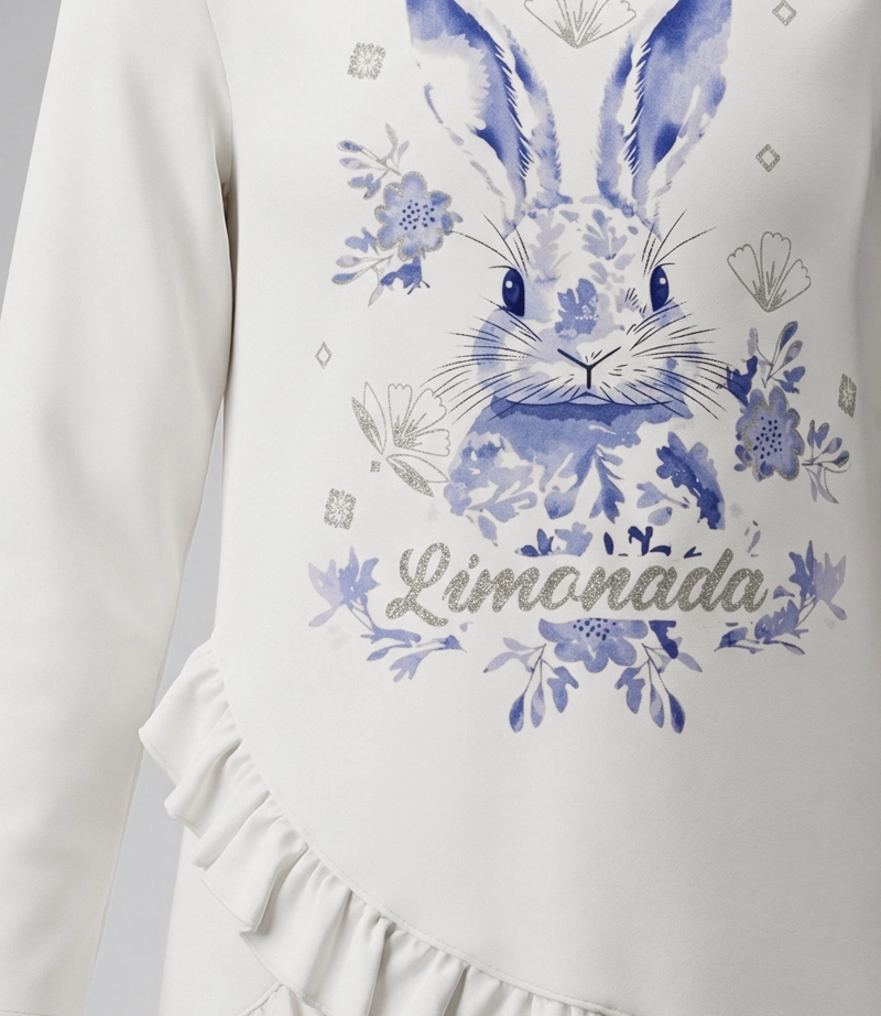 POLERA MANGA LARGA NIÑA CONEJO L11011270458 AZUL LIMONADA - 3