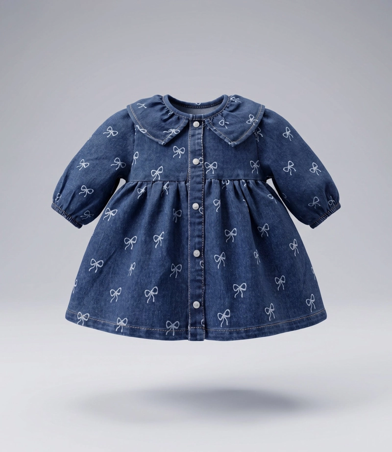 VESTIDO MANGA LARGA RECIEN NACIDA  L13131270309 DENIM - 1