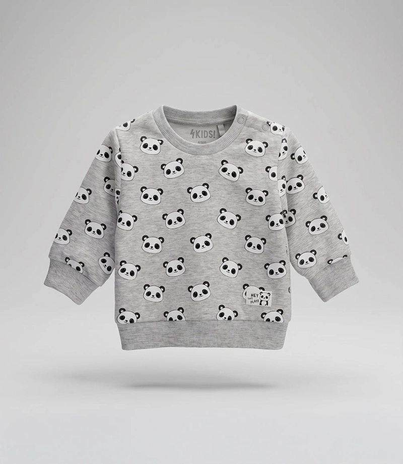 BUZO RECIEN NACIDO CON PANDAS V13191270262 GRIS PERLA 4 KIDS - 2