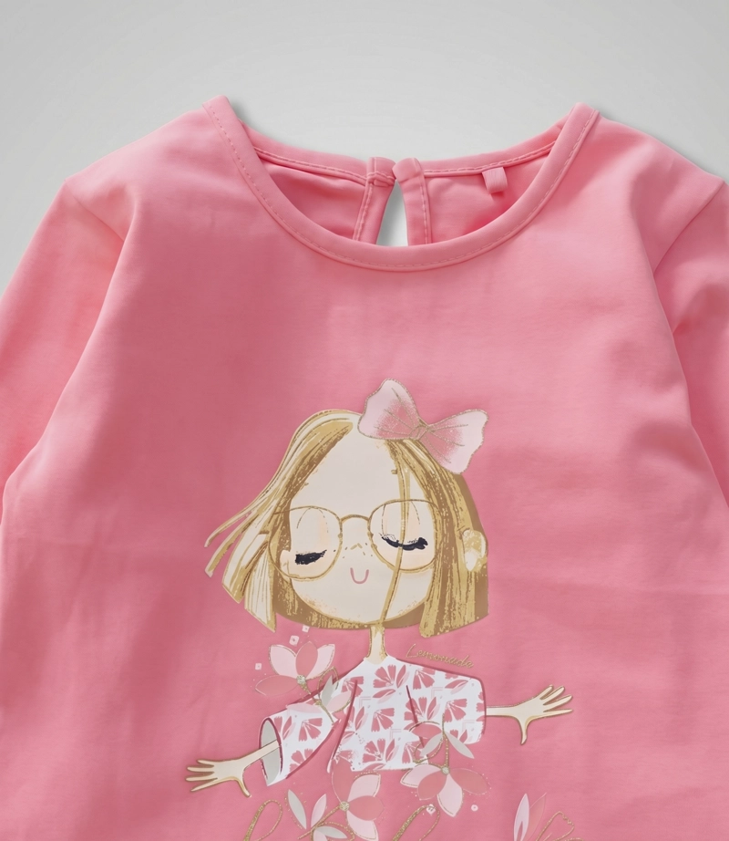 POLERA MANGA LARGA NIÑA  L11011270178 CORAL LIMONADA - 4