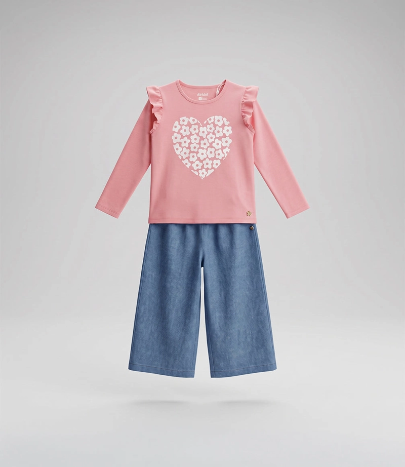 CONJUNTO POLERA MANGA LARGA Y CALZA NIÑA  F11221270302 ROSA - 2
