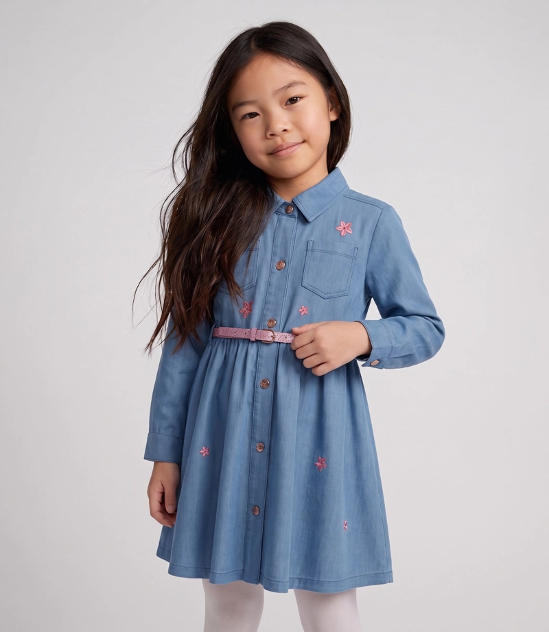 VESTIDO NINA  F11131270174 DENIM CELESTE 4 KIDS 8