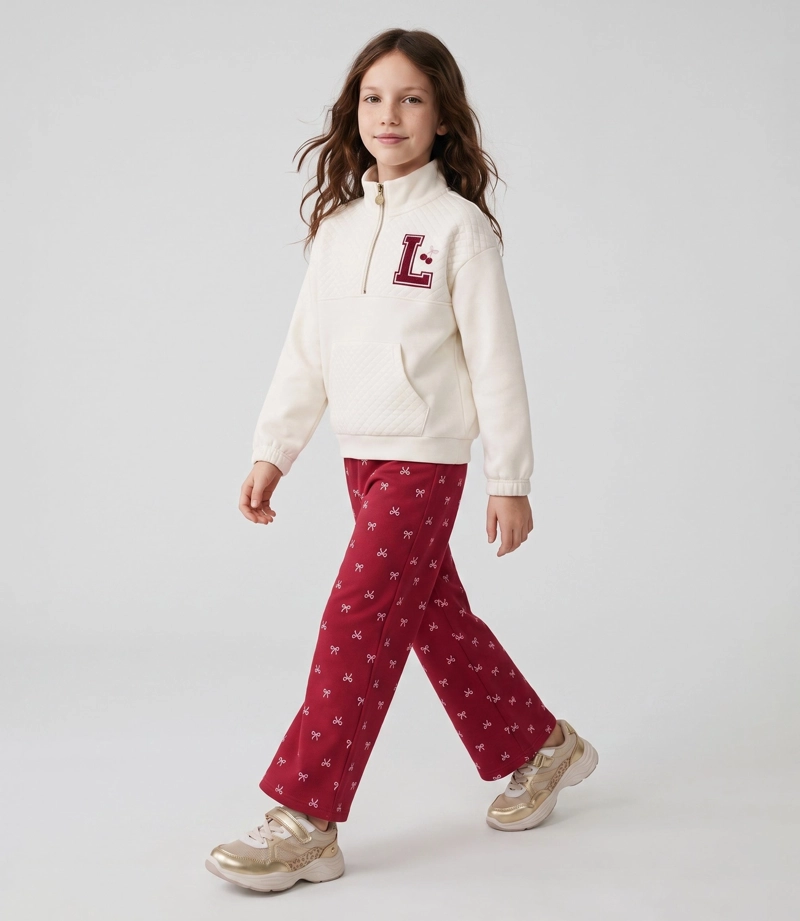 CONJUNTO POLERON LIVIANO Y CALZA NIÑA  L11221271188 FRAMBUES - 1