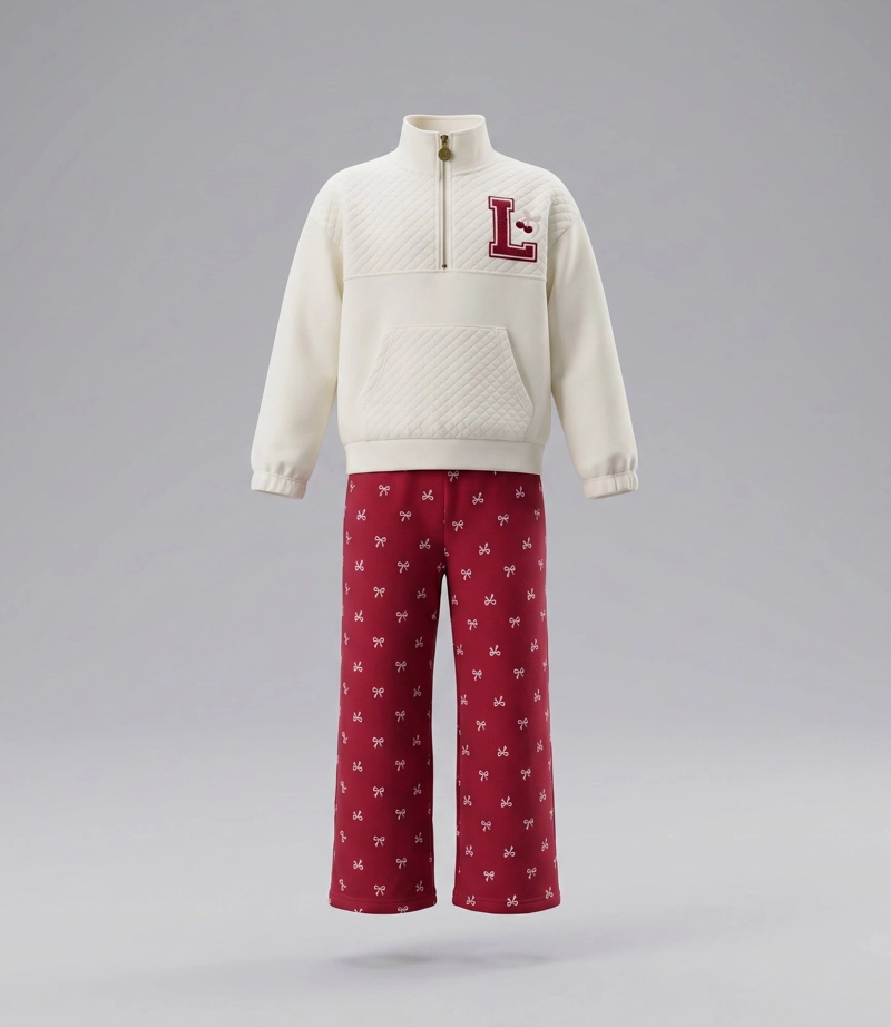 CONJUNTO POLERON LIVIANO Y CALZA NIÑA  L11221271188 FRAMBUES - 2