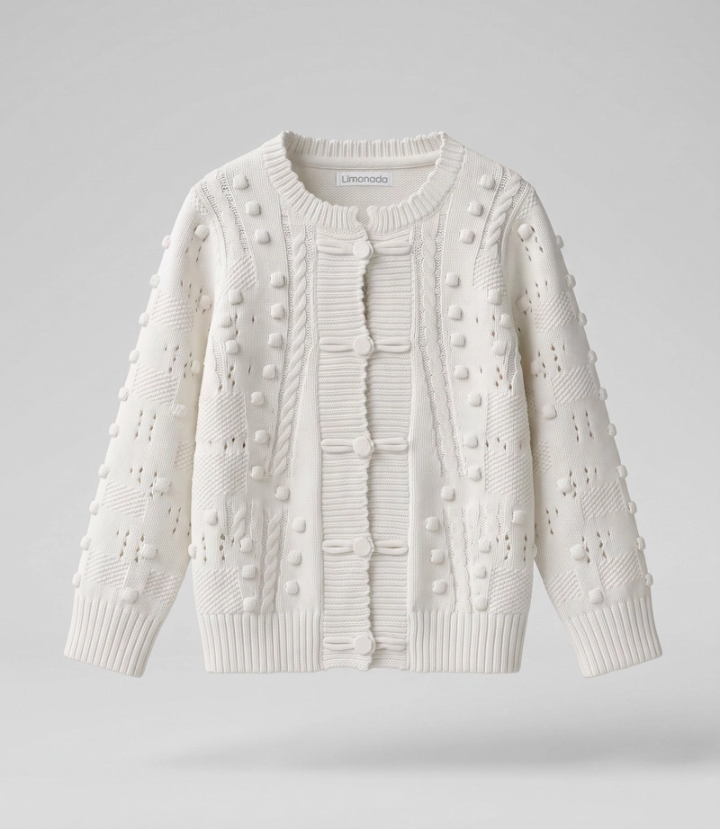 CHALECO NIÑA CARDIGAN  L11061270103 CRUDO LIMONADA - 2