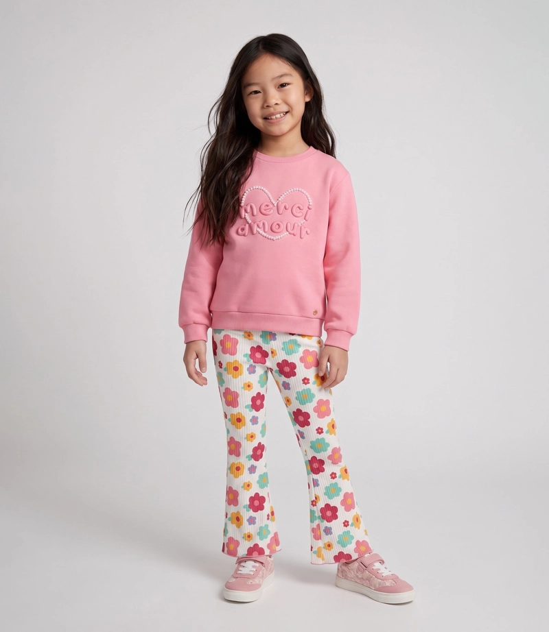 CONJUNTO POLERON Y CALZA NINA  F11221270178 CORAL 4 KIDS 10
