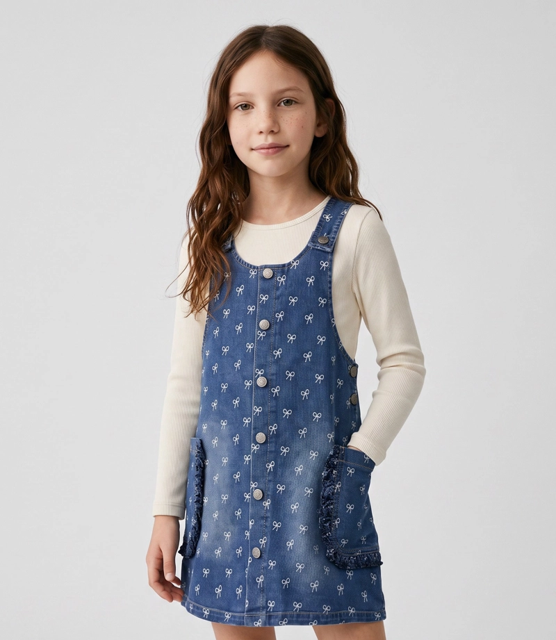 VESTIDO SIN MANGA CON POLERA NINA  L11131270609 DENIM 2