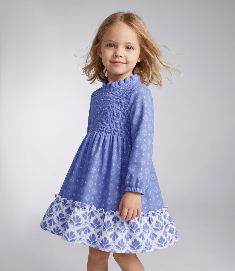 VESTIDO BEBE BOHO L12131270458 AZUL LIMONADA 18 meses