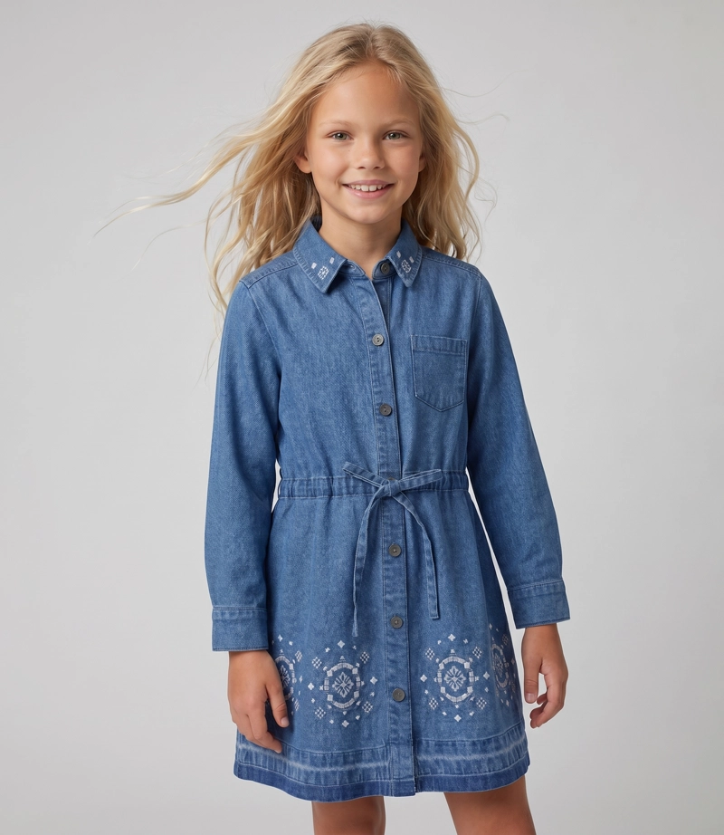 VESTIDO NINA  L11131270374 DENIM CELESTE LIMONADA 12