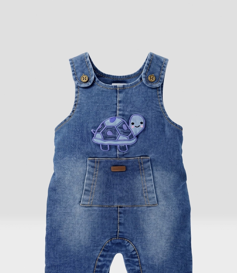 JARDINERA RECIEN NACIDO  B13181270209 DENIM  BLACK AND BLUE - 4