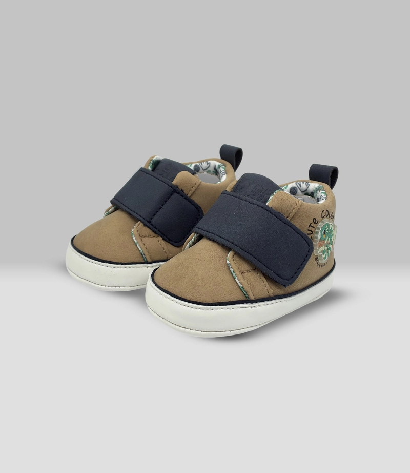 ZAPATILLA RECIEN NACIDO  B43391270226 BEIGE BLACK AND BLUE - 1