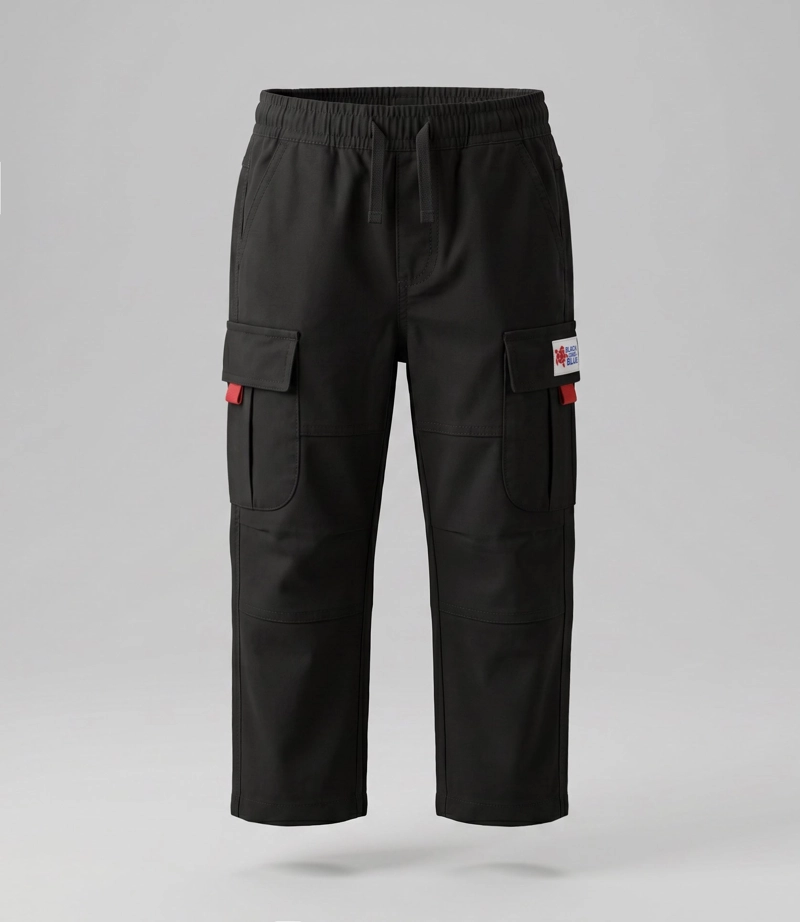 PANTALON NIÑO CARGO B11121270214 NEGRO BLACK AND BLUE - 1