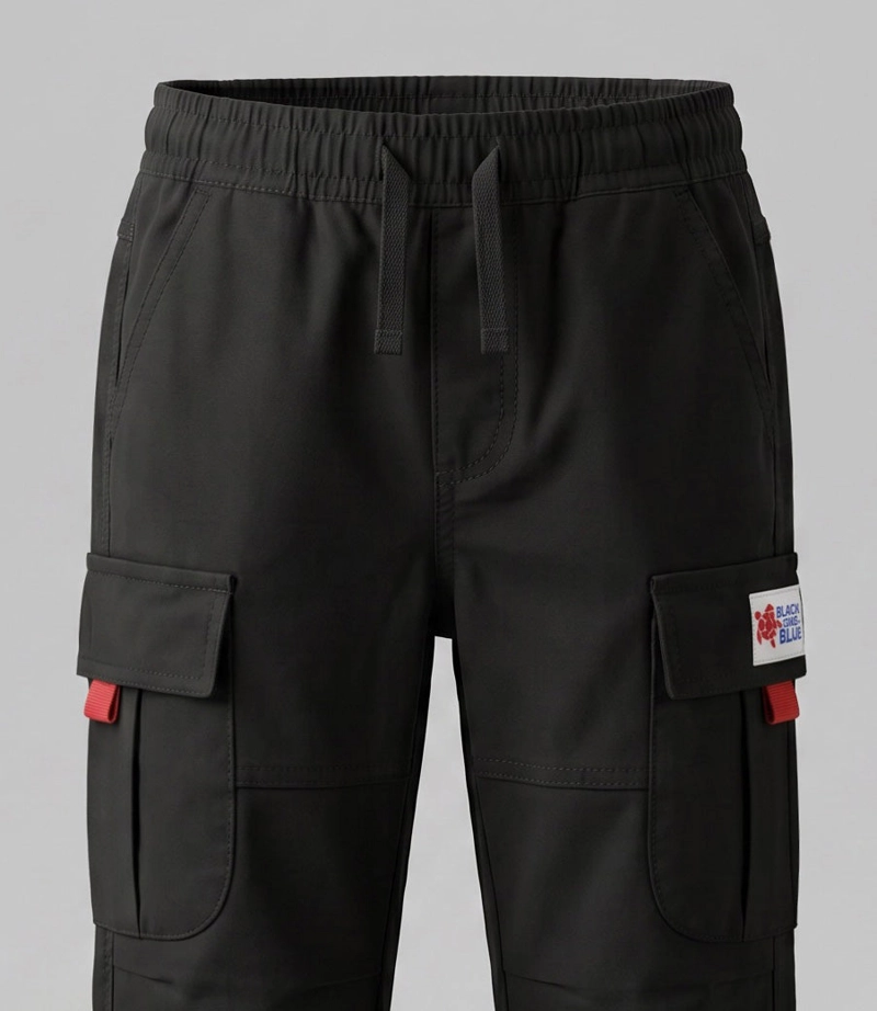 PANTALON NIÑO CARGO B11121270214 NEGRO BLACK AND BLUE - 3