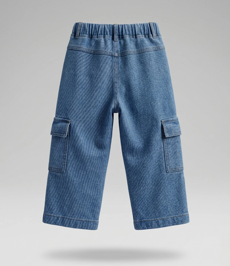 JEANS NIÑO CARGO  B11111270174 DENIM CELESTE BLACK AND BLUE - 2