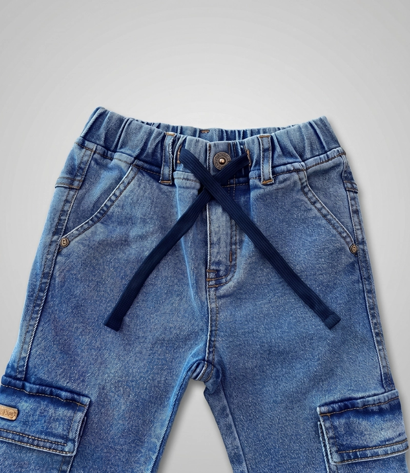 JEANS NIÑO CARGO  B11111270174 DENIM CELESTE BLACK AND BLUE - 3