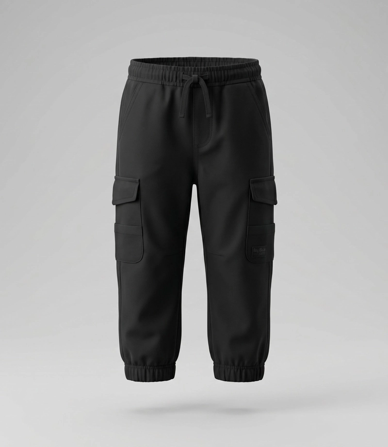 PANTALON BEBE JOGGER B12121270214 NEGRO BLACK AND BLUE - 1