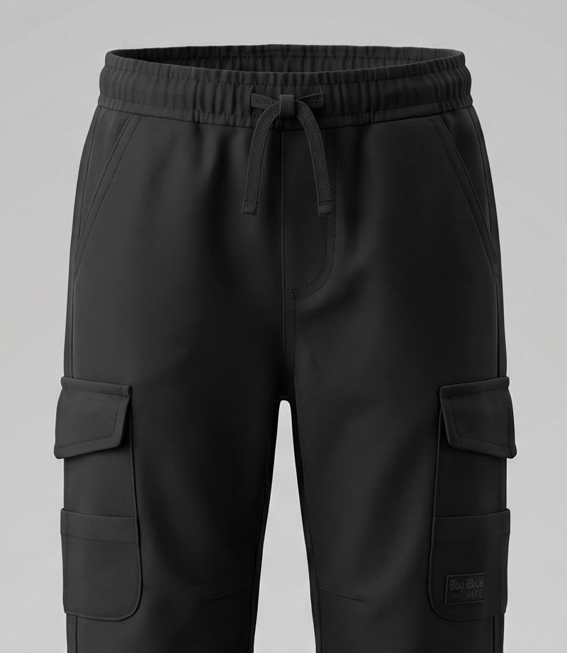 PANTALON BEBE JOGGER B12121270214 NEGRO BLACK AND BLUE - 3