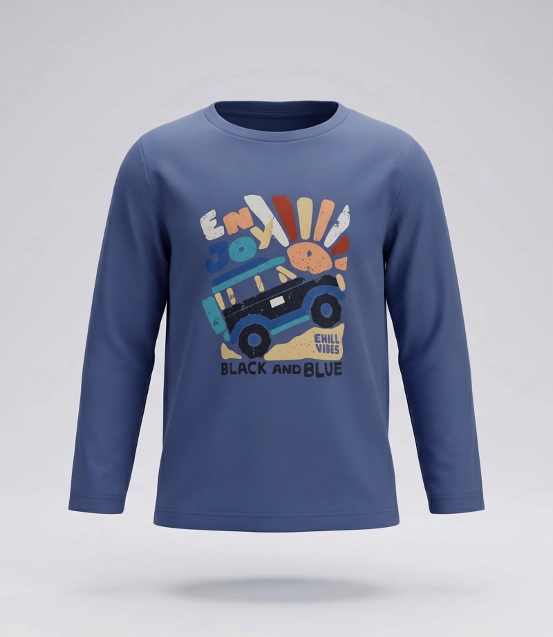 POLERA MANGA LARGA BEBE  B12011270560 AZUL  BLACK AND BLUE - 2