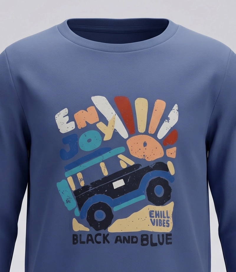POLERA MANGA LARGA BEBE  B12011270560 AZUL  BLACK AND BLUE - 4