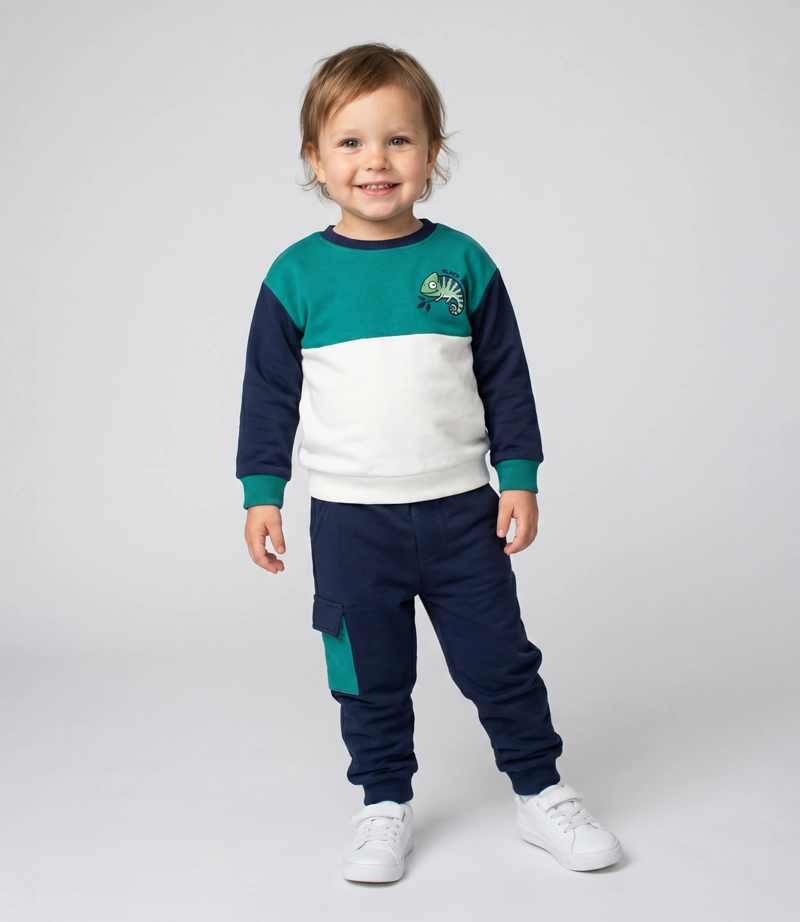 BUZO BEBE CON CAMALEON B12191270124 VERDE BLACK AND BLUE - 1