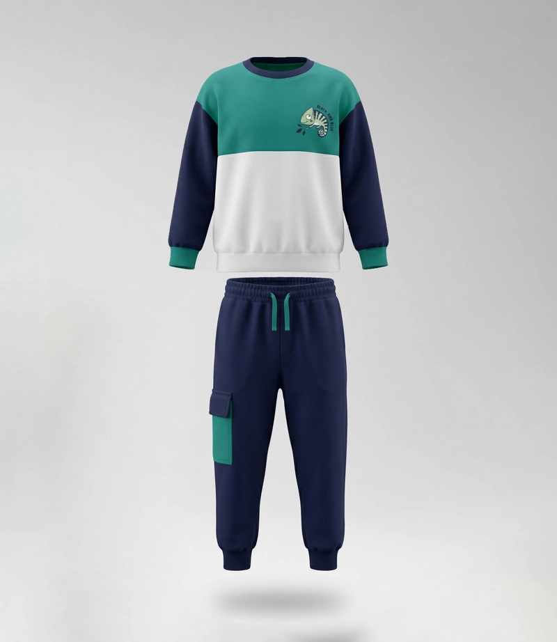 BUZO BEBE CON CAMALEON B12191270124 VERDE BLACK AND BLUE - 2