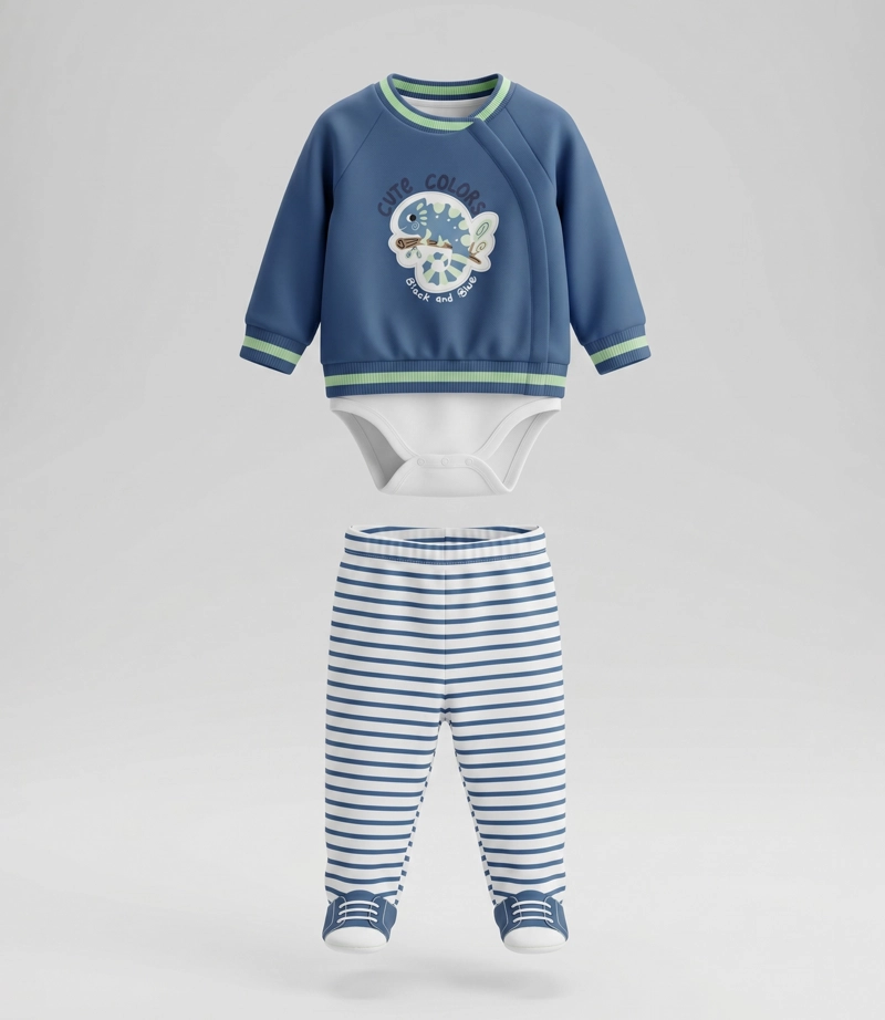 CONJUNTO RECIEN NACIDO  B13221270458 AZUL BLACK AND BLUE - 1