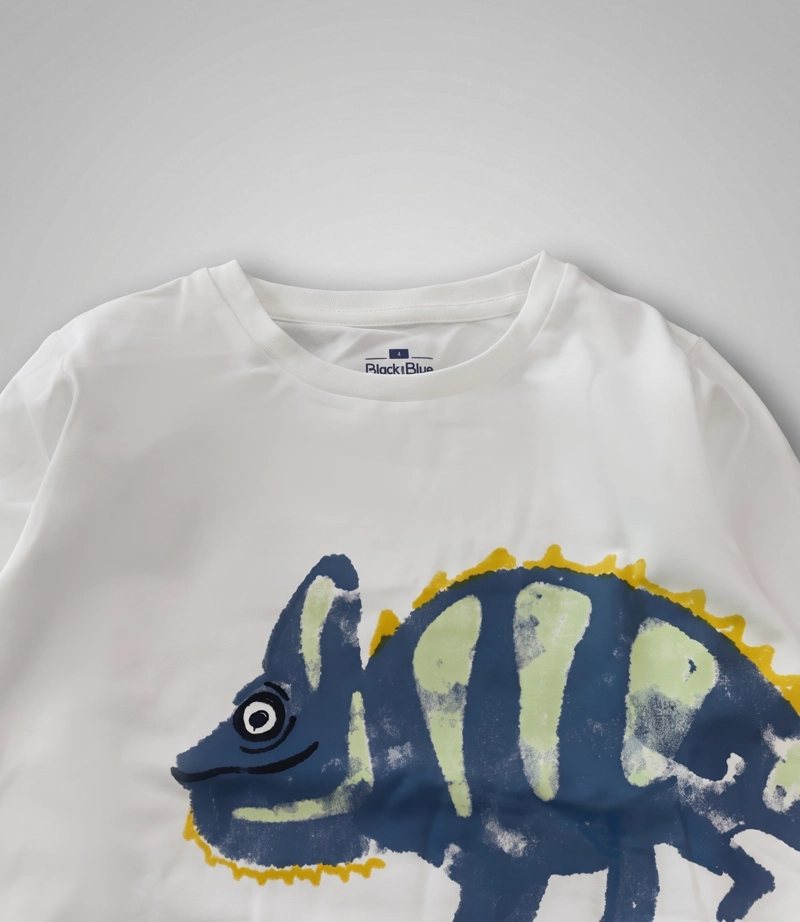 POLERA MANGA LARGA NIÑO  B11011270303 CRUDO BLACK AND BLUE - 3