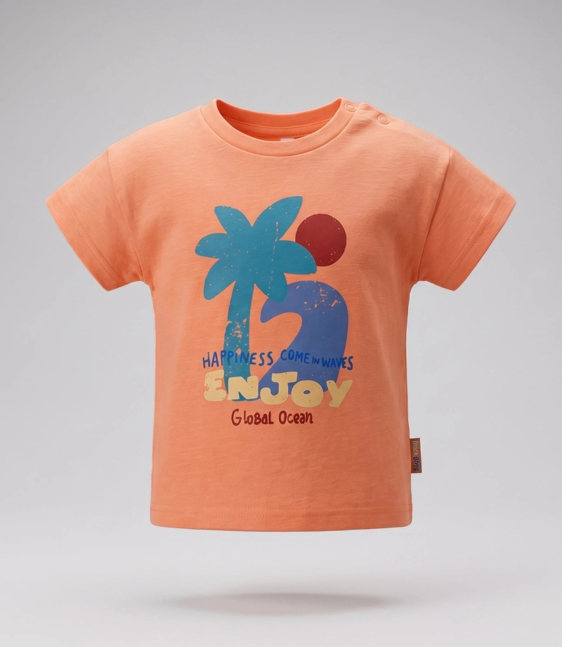 POLERA MANGA CORTA BEBE  B12021270267 NARANJO BLACK AND BLUE - 2