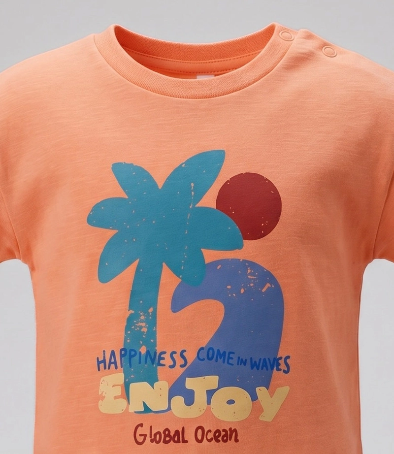 POLERA MANGA CORTA BEBE  B12021270267 NARANJO BLACK AND BLUE - 4
