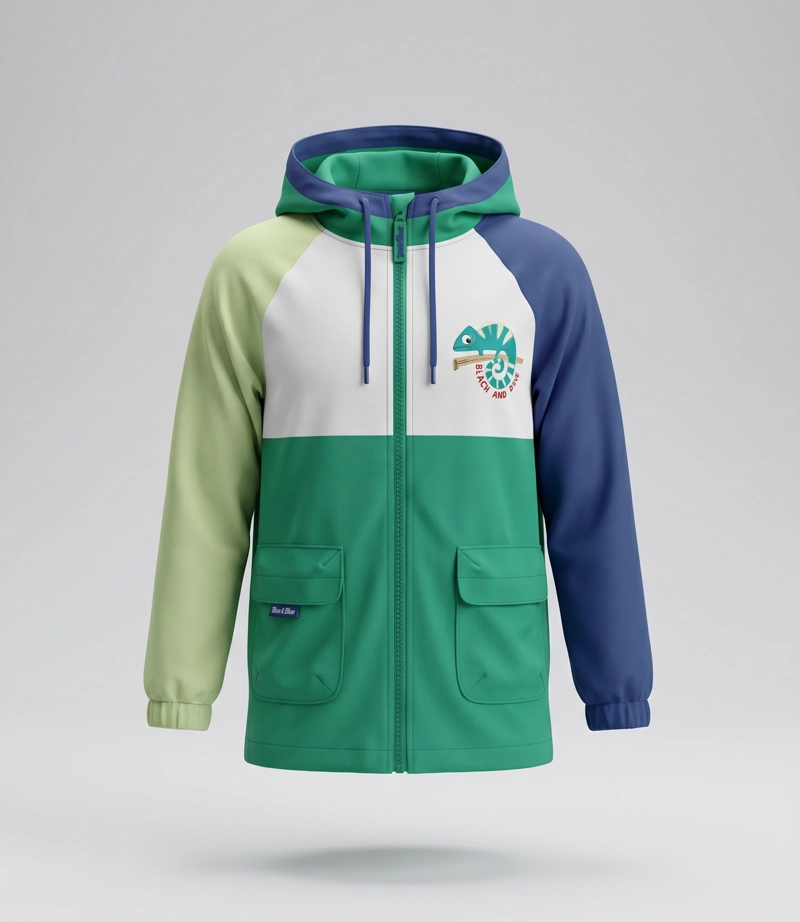 CHAQUETA BEBE CON CAMALEON B12071270224 VERDE BLACK AND BLUE - 2