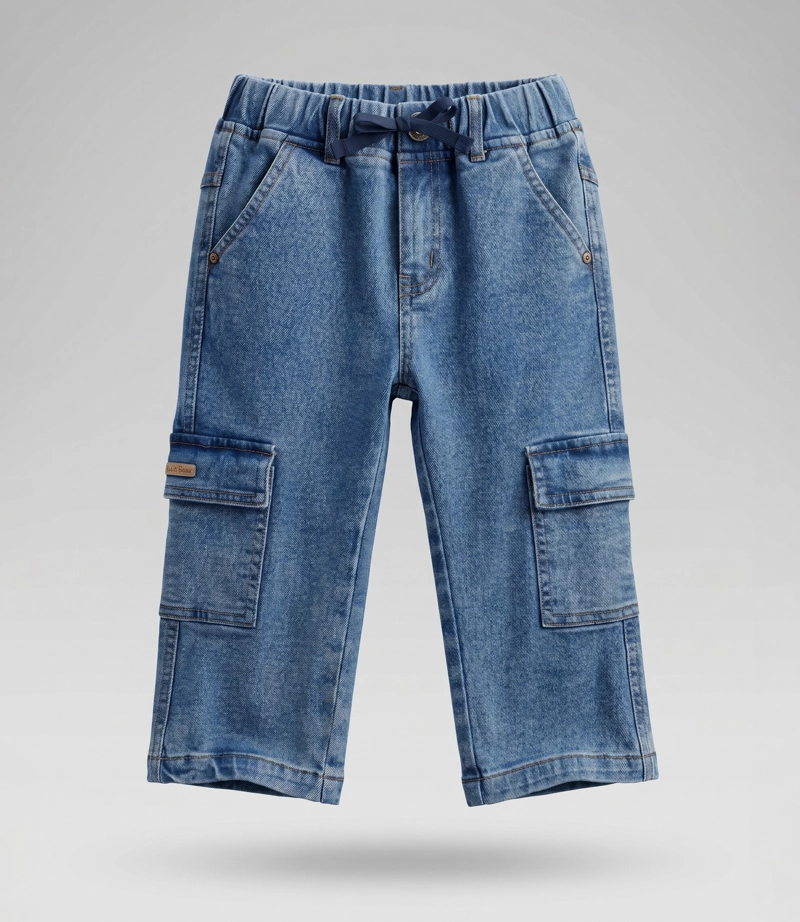 JEANS BEBE CARGO B12111270174 DENIM CELESTE BLACK AND BLUE - 1