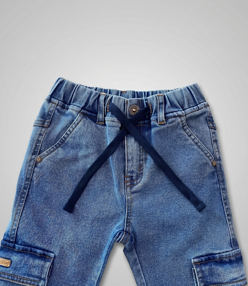 JEANS BEBE CARGO B12111270174 DENIM CELESTE BLACK AND BLUE - 3