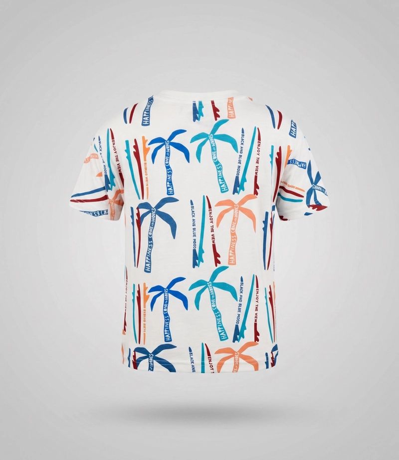 POLERA MANGA CORTA BEBE  B12021270603 CRUDO BLACK AND BLUE - 3