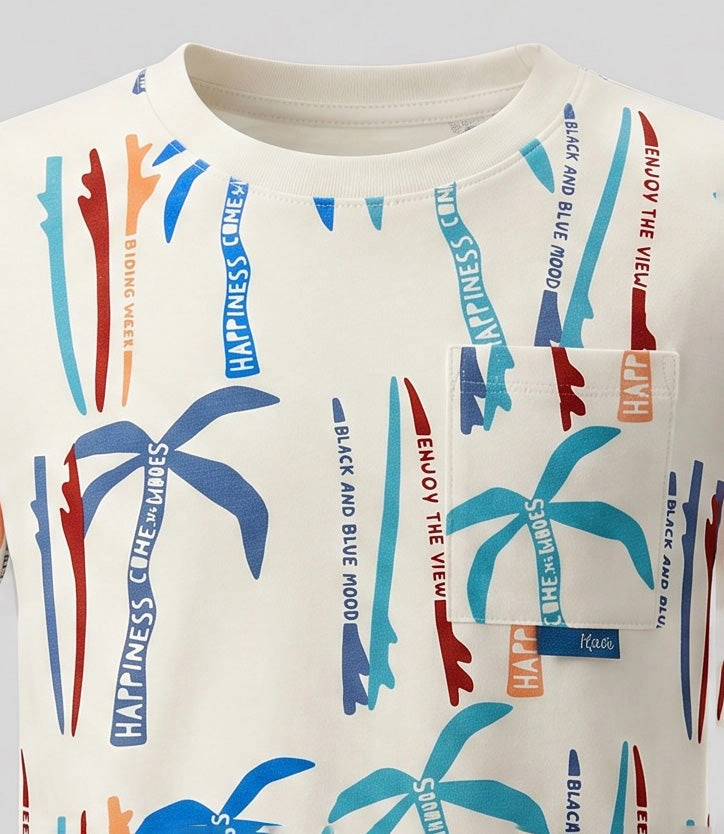 POLERA MANGA CORTA BEBE  B12021270603 CRUDO BLACK AND BLUE - 4