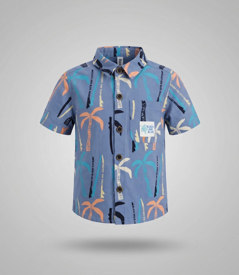 CAMISA MANGA CORTA BEBE  B12261270160 AZUL  BLACK AND BLUE - 2