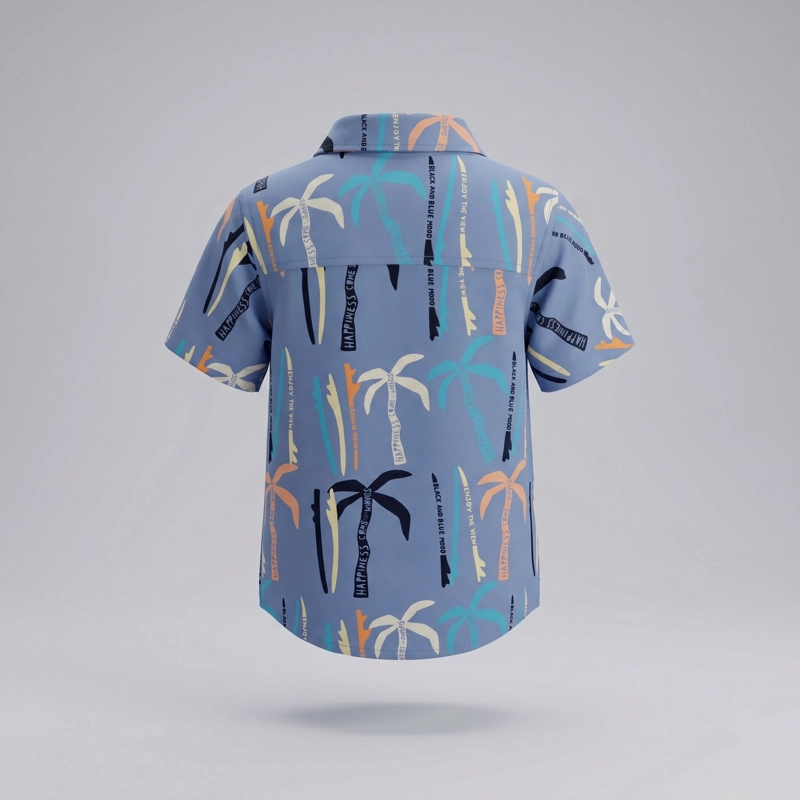 CAMISA MANGA CORTA BEBE  B12261270160 AZUL  BLACK AND BLUE - 3