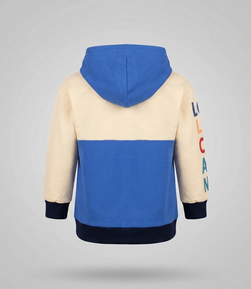 BUZO NIÑO COLOR BLOCK B11191270303 CRUDO BLACK AND BLUE - 2