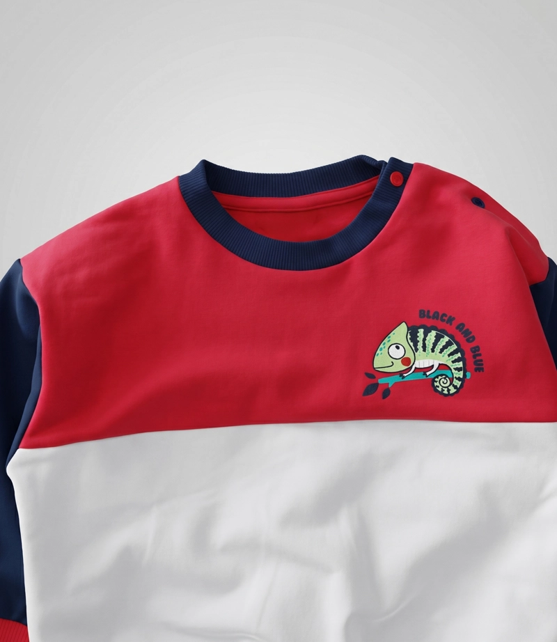 BUZO BEBE CON CAMALEON B12191270168 ROJO BLACK AND BLUE - 4