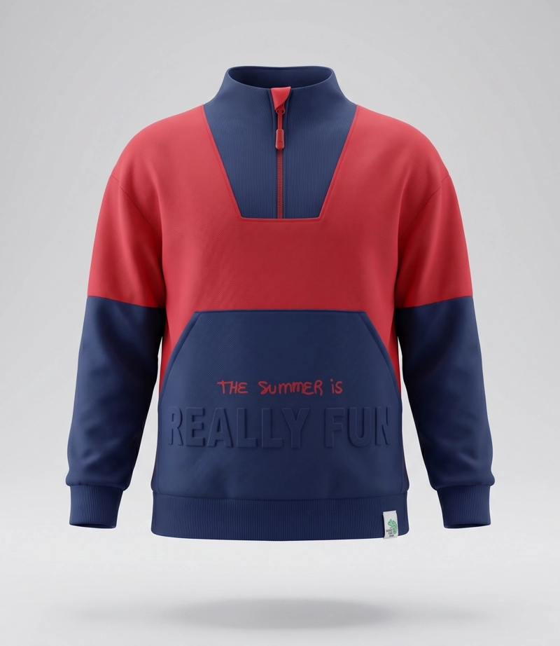 POLERON NIÑO CON CUELLO B11091270268 ROJO BLACK AND BLUE - 1