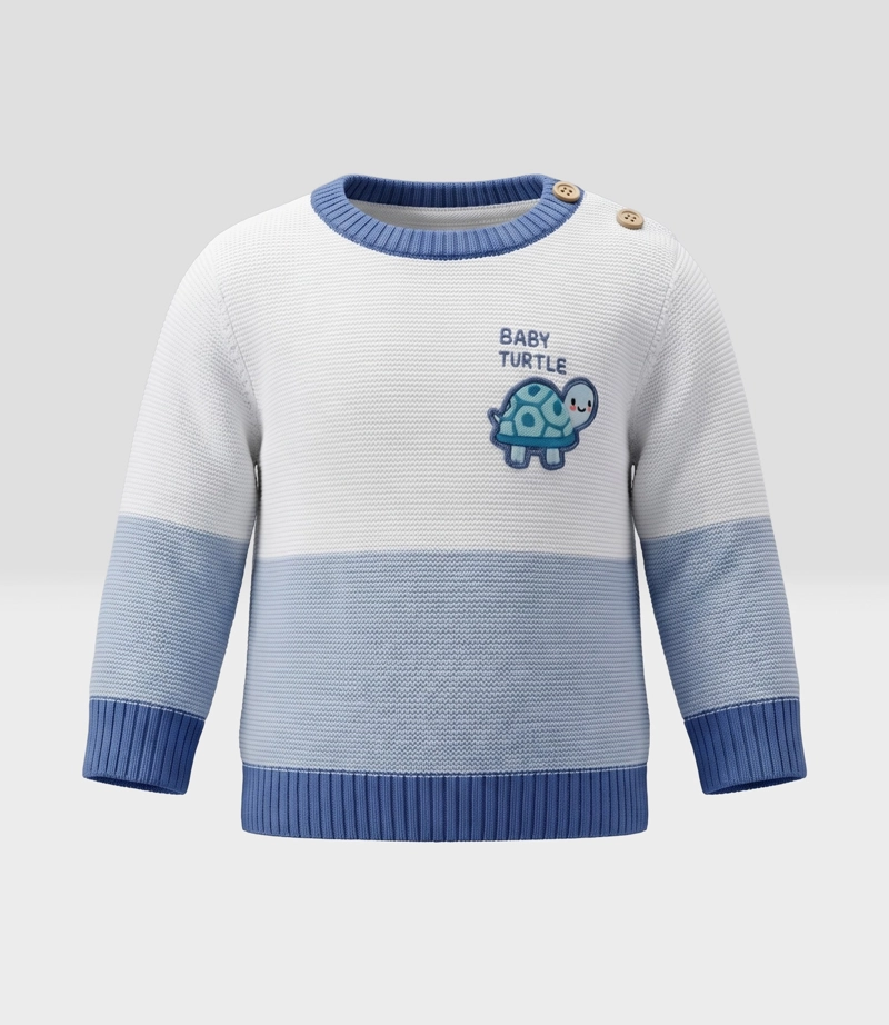 CHALECO RECIEN NACIDO  B13061270203 CRUDO BLACK AND BLUE - 2