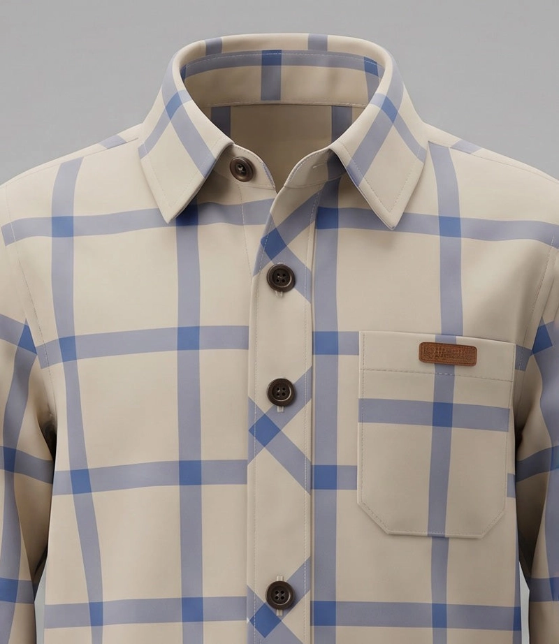 CAMISA MANGA LARGA BEBE  B12241270403 CRUDO BLACK AND BLUE - 4