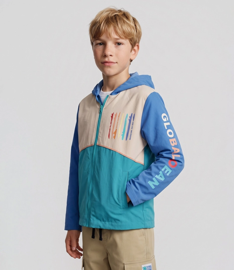 CHAQUETA NIÑO COLOR BLOCK B11071270358 AZUL BLACK AND BLUE - 1
