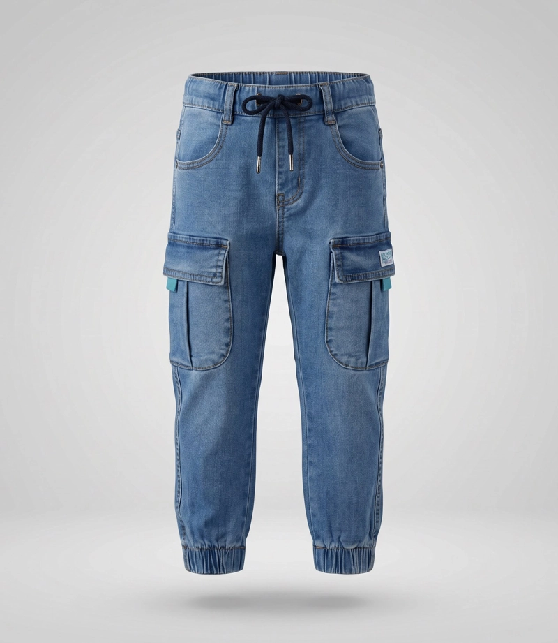 JEANS NIÑO JOGGER B11111270374 DENIM CELESTE BLACK AND BLUE - 1