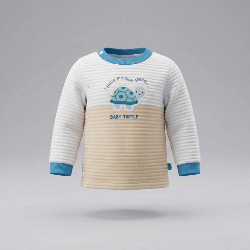 BUZO RECIEN NACIDO TORTUGA B13191270303 CRUDO BLACK AND BLUE - 2