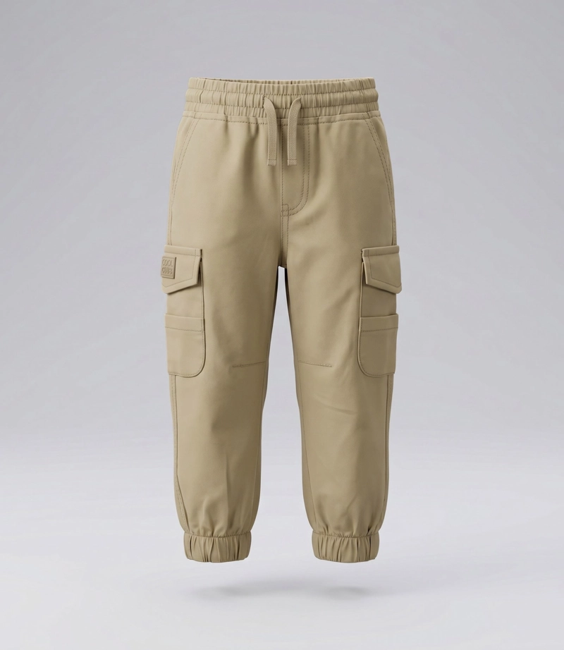 PANTALON BEBE JOGGER B12121270226 BEIGE BLACK AND BLUE - 1