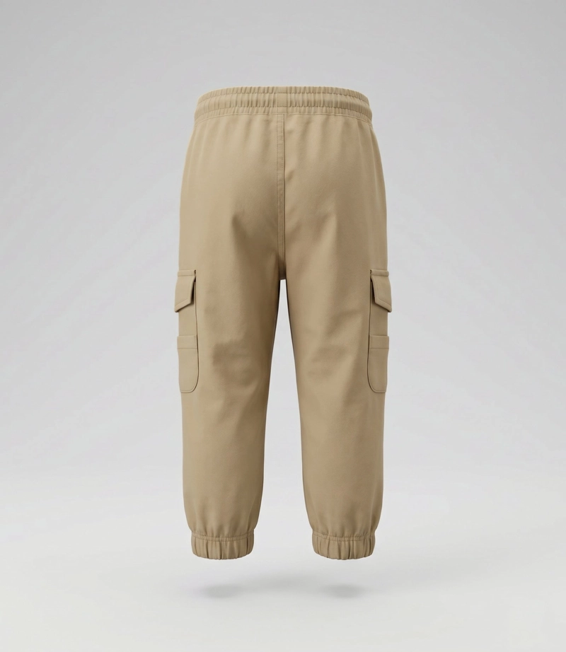 PANTALON BEBE JOGGER B12121270226 BEIGE BLACK AND BLUE - 2