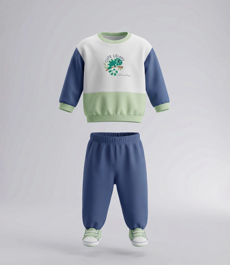 BUZO RECIEN NACIDO  B13191270124 VERDE BLACK AND BLUE - 2
