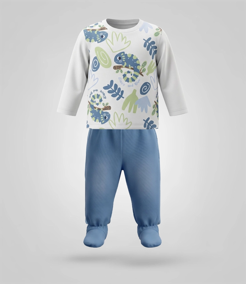 CONJUNTO RECIEN NACIDO  B13221270103 CRUDO BLACK AND BLUE - 1