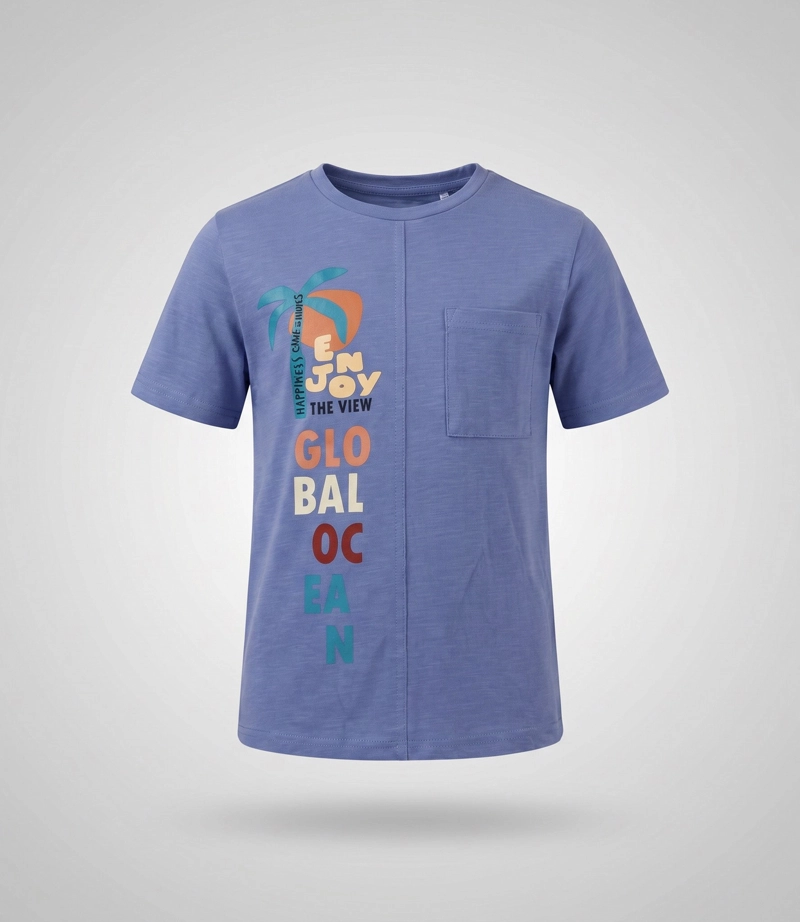 POLERA MANGA CORTA NIÑO  B11021270160 AZUL  BLACK AND BLUE - 2